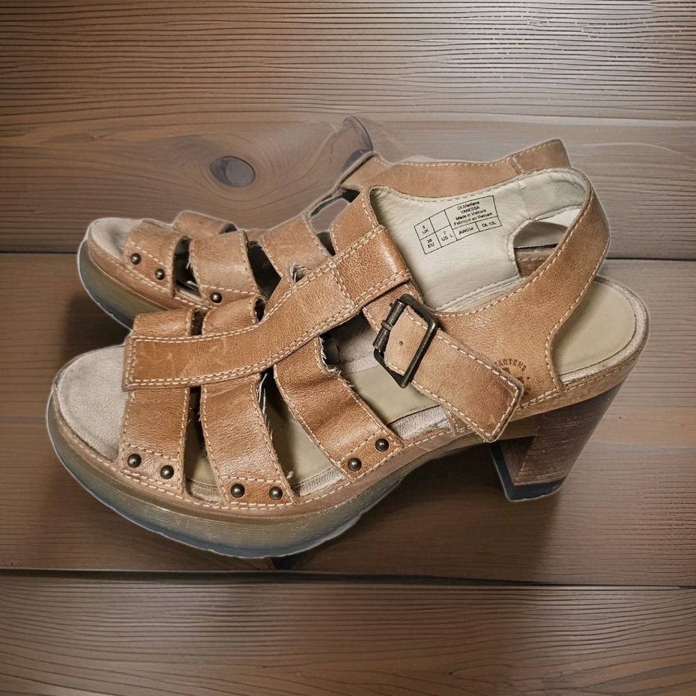 Vintage Y2K Dr Martens Vanessa (AW004) Leather Strappy Heel Sandals US 7 Tan
